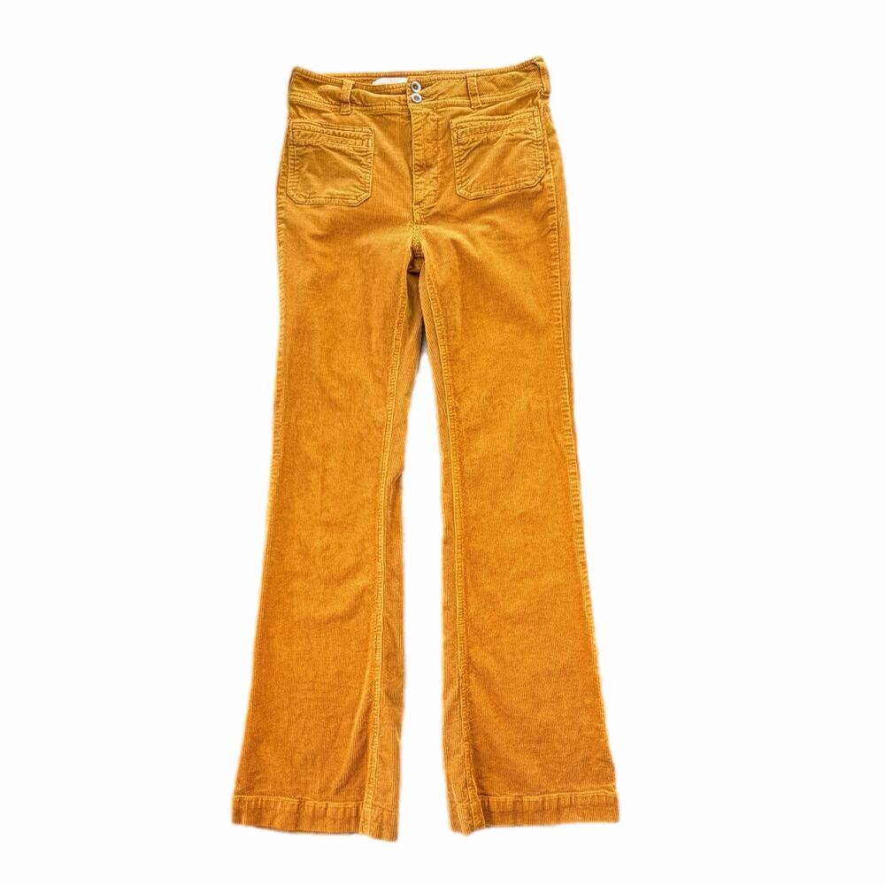 Anthropologie Pilcro Gold Mustard Corduroy Bootcut Retro Casual Trouser Pants